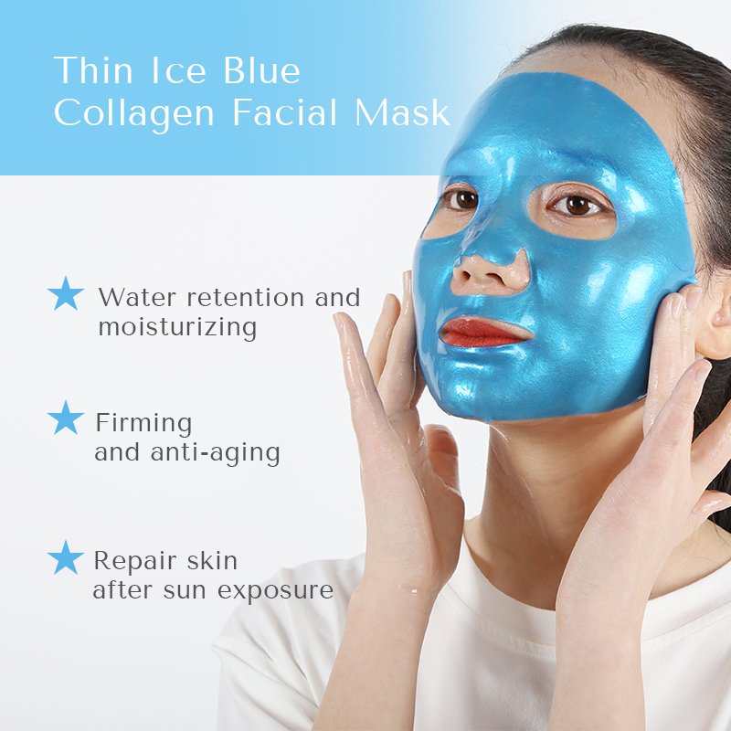 Moisturizing Nourishing Hydrating Facial Repair Hydrogel Toning Collagen Thin Blue Facial Mask thumbnail 3